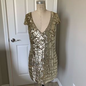 Bebe Gold Sequin Dress